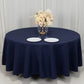 108" Navy Blue Cotton Blend Round Tablecloth