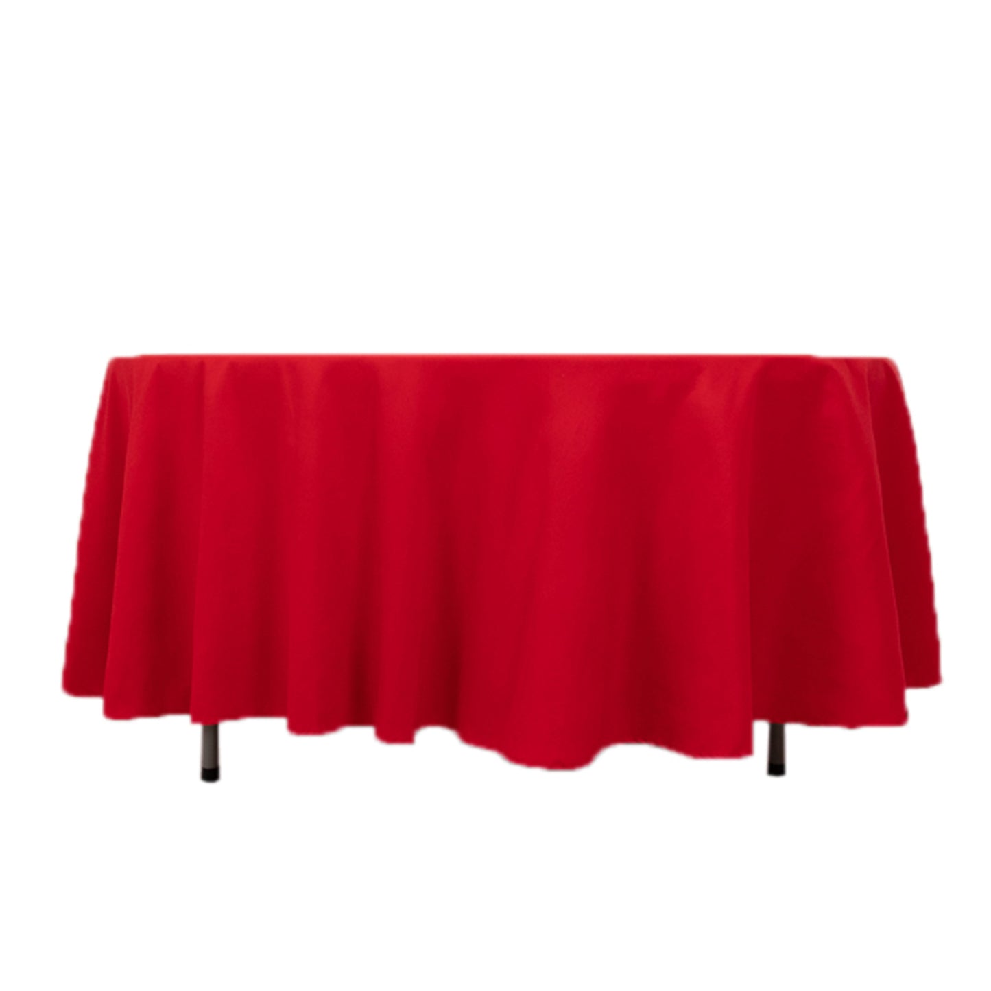 108" Red Cotton Blend Round Tablecloth