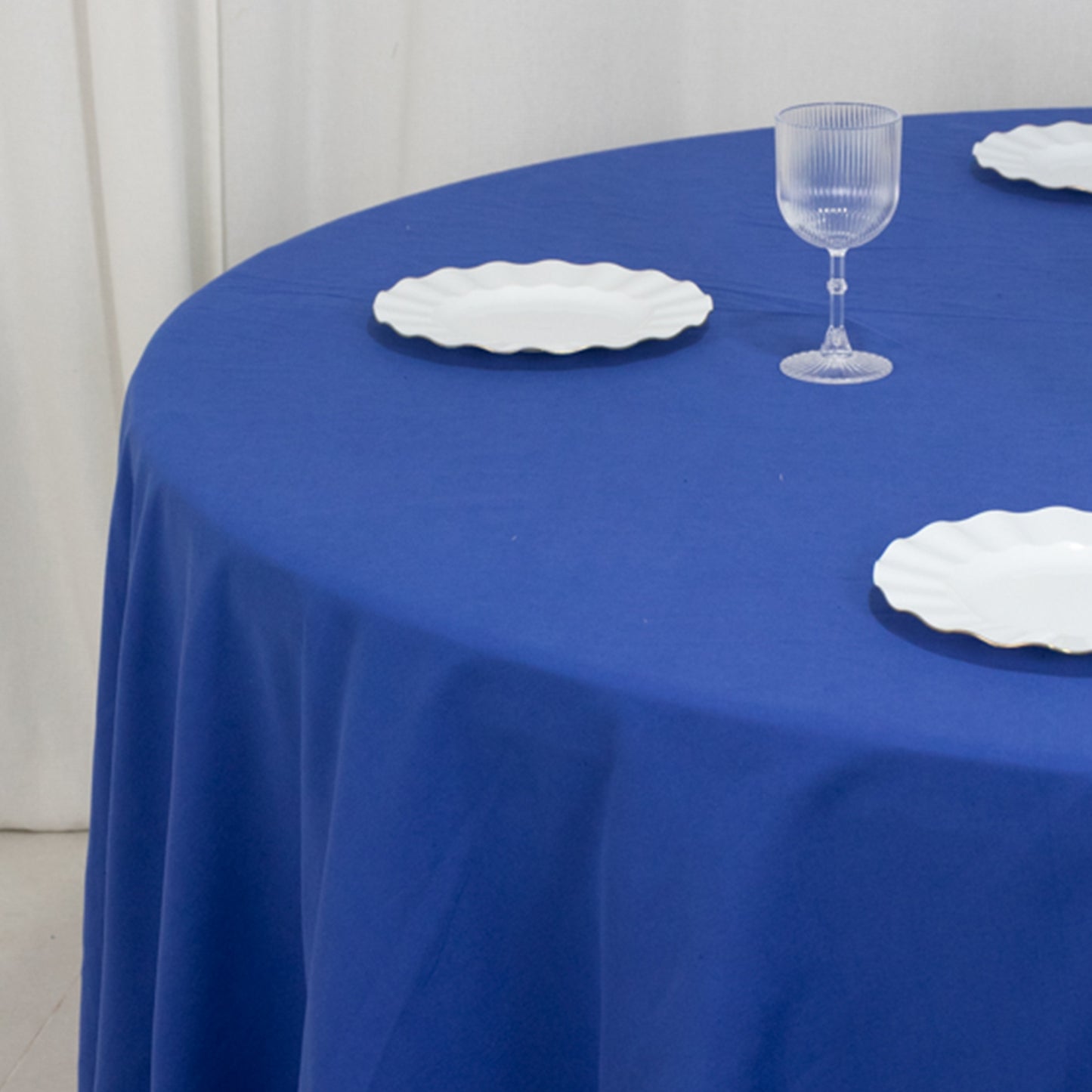 108" Royal Blue Cotton Blend Round Tablecloth