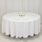108" White Cotton Blend Round Tablecloth