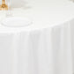 108" White Cotton Blend Round Tablecloth