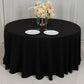 120" Black Cotton Blend Round Tablecloth Seamless for 5 Foot Table With Floor-Length Drop