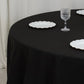 120" Black Cotton Blend Round Tablecloth Seamless for 5 Foot Table With Floor-Length Drop