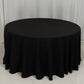 120" Black Cotton Blend Round Tablecloth Seamless for 5 Foot Table With Floor-Length Drop