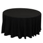 120" Black Cotton Blend Round Tablecloth Seamless for 5 Foot Table With Floor-Length Drop