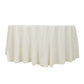 120" Ivory Cotton Blend Round Tablecloth Seamless for 5 Foot Table With Floor-Length Drop