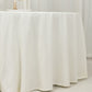 120" Ivory Cotton Blend Round Tablecloth Seamless for 5 Foot Table With Floor-Length Drop