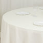 120" Ivory Cotton Blend Round Tablecloth Seamless for 5 Foot Table With Floor-Length Drop