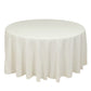 120" Ivory Cotton Blend Round Tablecloth Seamless for 5 Foot Table With Floor-Length Drop