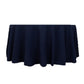120" Navy Blue Cotton Blend Round Tablecloth Seamless for 5 Foot Table With Floor-Length Drop