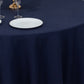 120" Navy Blue Cotton Blend Round Tablecloth Seamless for 5 Foot Table With Floor-Length Drop
