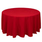 120" Red Cotton Blend Round Tablecloth Seamless for 5 Foot Table With Floor-Length Drop
