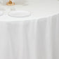 120" White Cotton Blend Round Tablecloth Seamless for 5 Foot Table With Floor-Length Drop