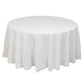 120" White Cotton Blend Round Tablecloth Seamless for 5 Foot Table With Floor-Length Drop
