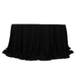 132" Black Cotton Blend Round Tablecloth Seamless for 6 Foot Table With Floor-Length Drop