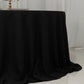 132" Black Cotton Blend Round Tablecloth Seamless for 6 Foot Table With Floor-Length Drop