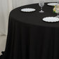 132" Black Cotton Blend Round Tablecloth Seamless for 6 Foot Table With Floor-Length Drop