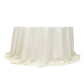 132" Ivory Cotton Blend Round Tablecloth Seamless for 6 Foot Table With Floor-Length Drop