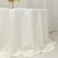 132" Ivory Cotton Blend Round Tablecloth Seamless for 6 Foot Table With Floor-Length Drop