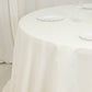 132" Ivory Cotton Blend Round Tablecloth Seamless for 6 Foot Table With Floor-Length Drop