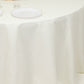 132" Ivory Cotton Blend Round Tablecloth Seamless for 6 Foot Table With Floor-Length Drop