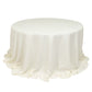 132" Ivory Cotton Blend Round Tablecloth Seamless for 6 Foot Table With Floor-Length Drop