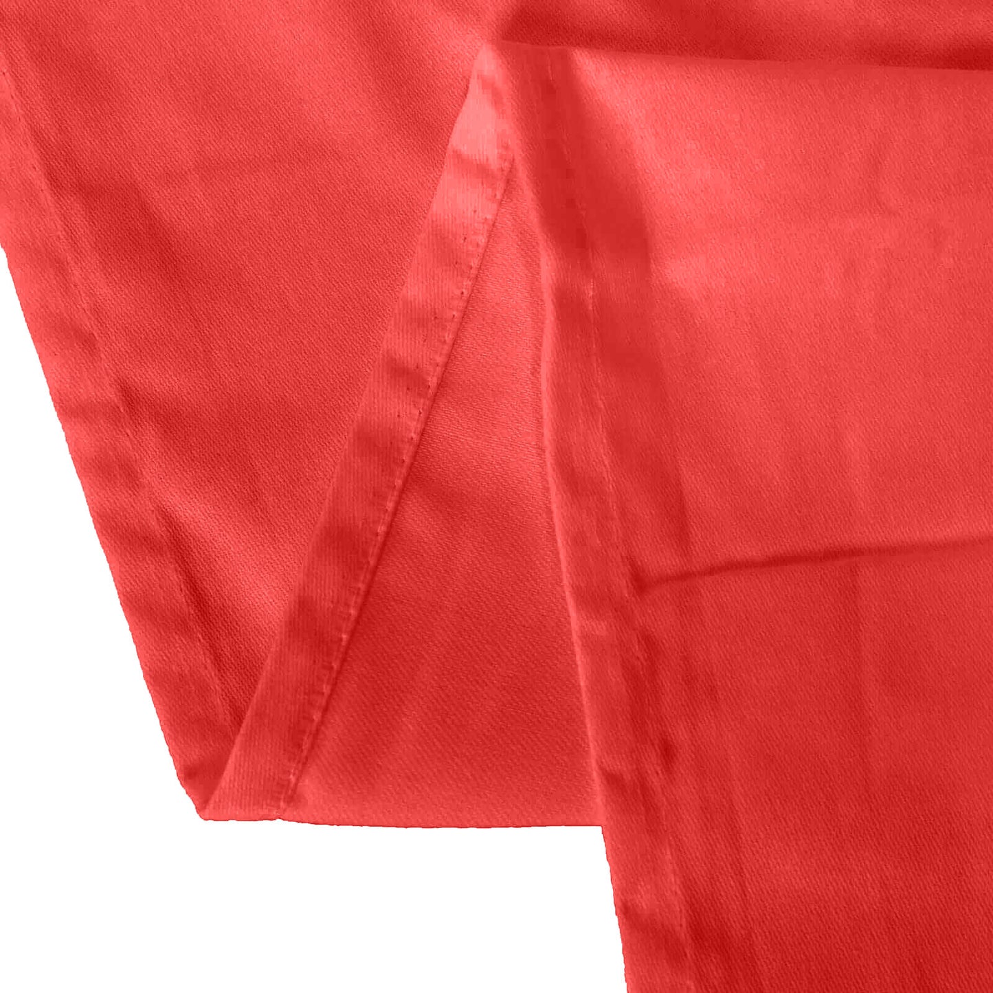 132" Red Cotton Blend Round Tablecloth Seamless for 6 Foot Table With Floor-Length Drop