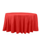 132" Red Cotton Blend Round Tablecloth Seamless for 6 Foot Table With Floor-Length Drop