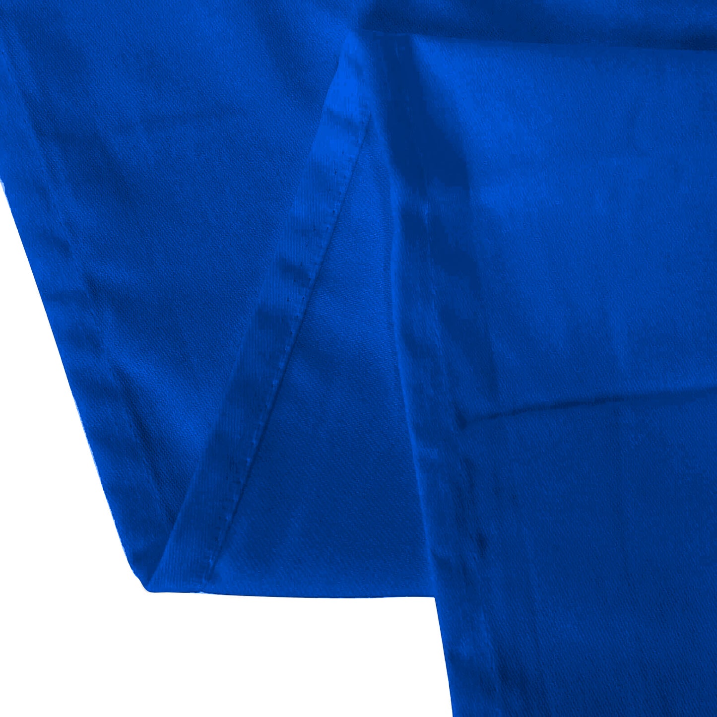 132" Royal Blue Cotton Blend Round Tablecloth Seamless for 6 Foot Table With Floor-Length Drop