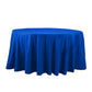 132" Royal Blue Cotton Blend Round Tablecloth Seamless for 6 Foot Table With Floor-Length Drop