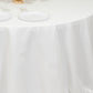 132" White Cotton Blend Round Tablecloth Seamless for 6 Foot Table With Floor-Length Drop