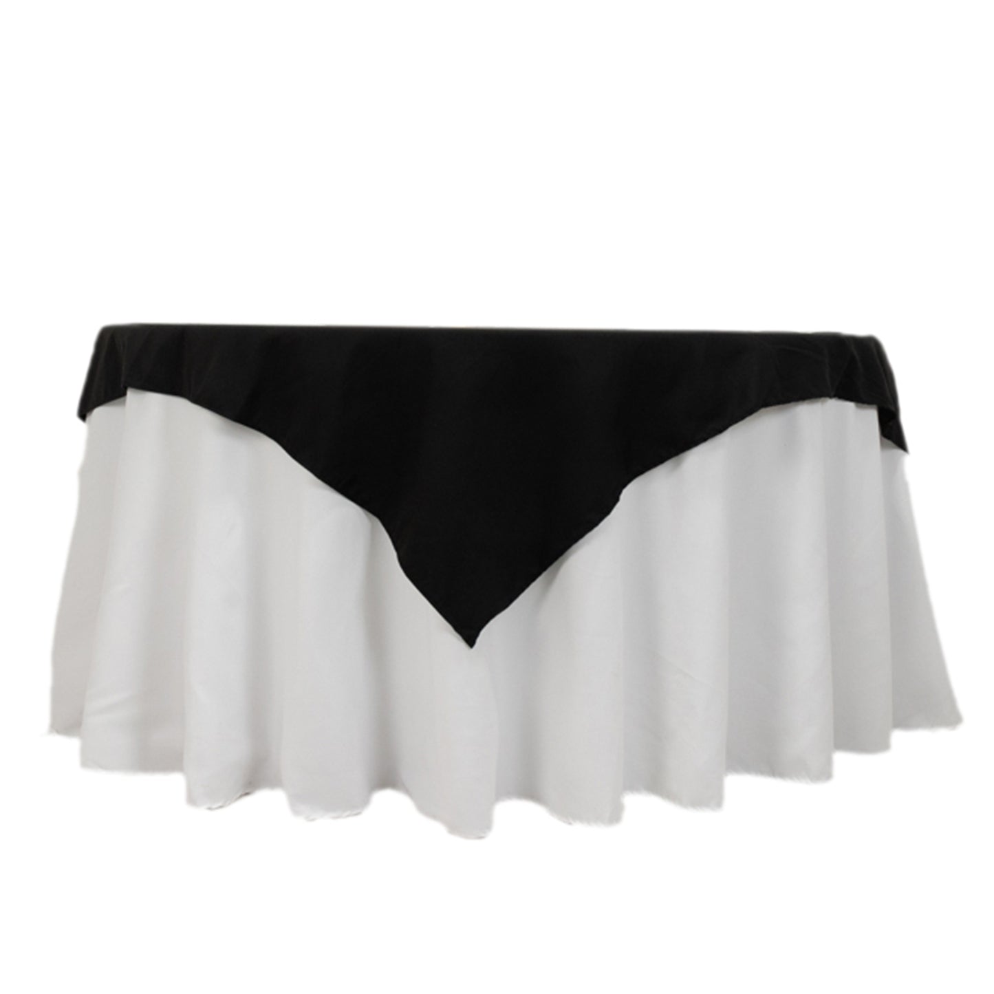 54"x54" Black Cotton Blend Square Table Overlay