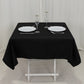 54"x54" Black Cotton Blend Square Tablecloth