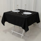 54"x54" Black Cotton Blend Square Tablecloth