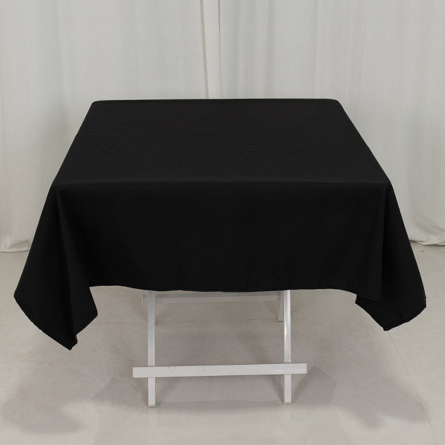 54"x54" Black Cotton Blend Square Tablecloth