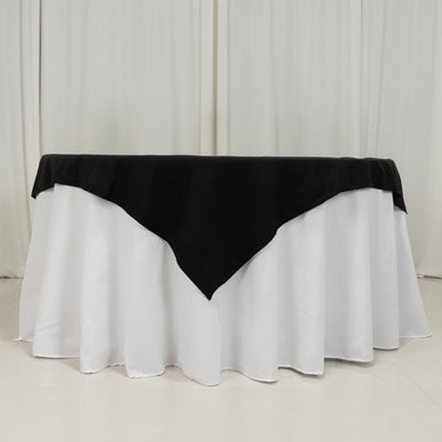 Polished Elegance with Black Cotton Blend Table Overlay