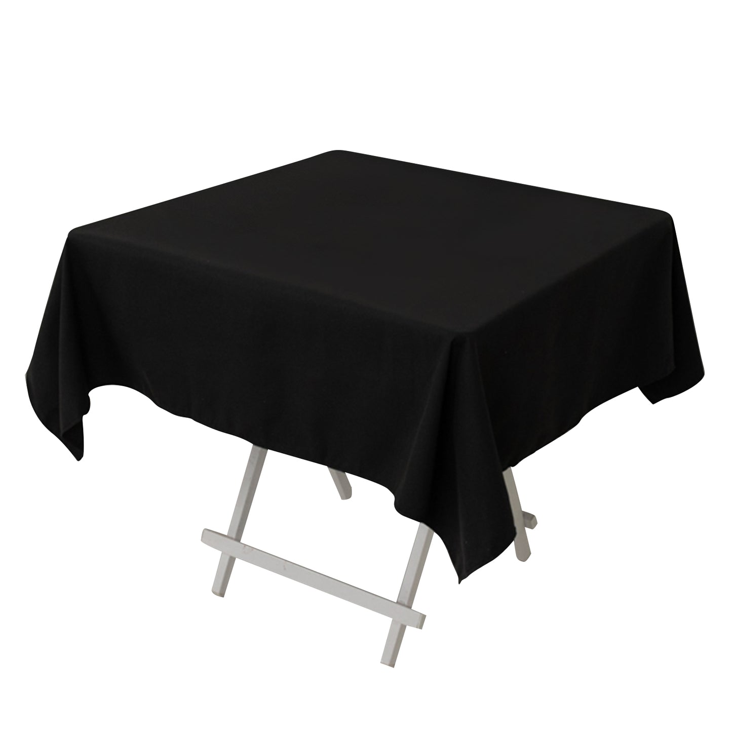 54"x54" Black Cotton Blend Square Tablecloth