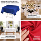 Red cotton blend square tablecloth, 54"x54", wrinkle resistant and easy care.