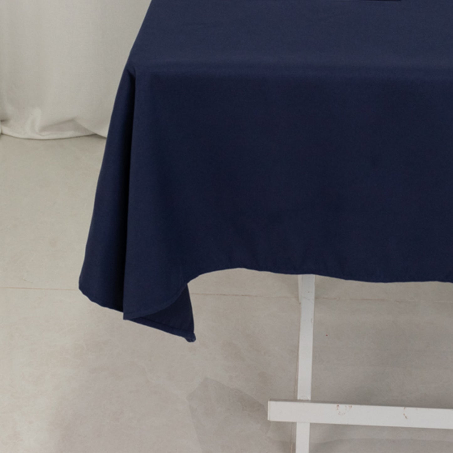 54"x54" Navy Blue Cotton Blend Square Table Overlay