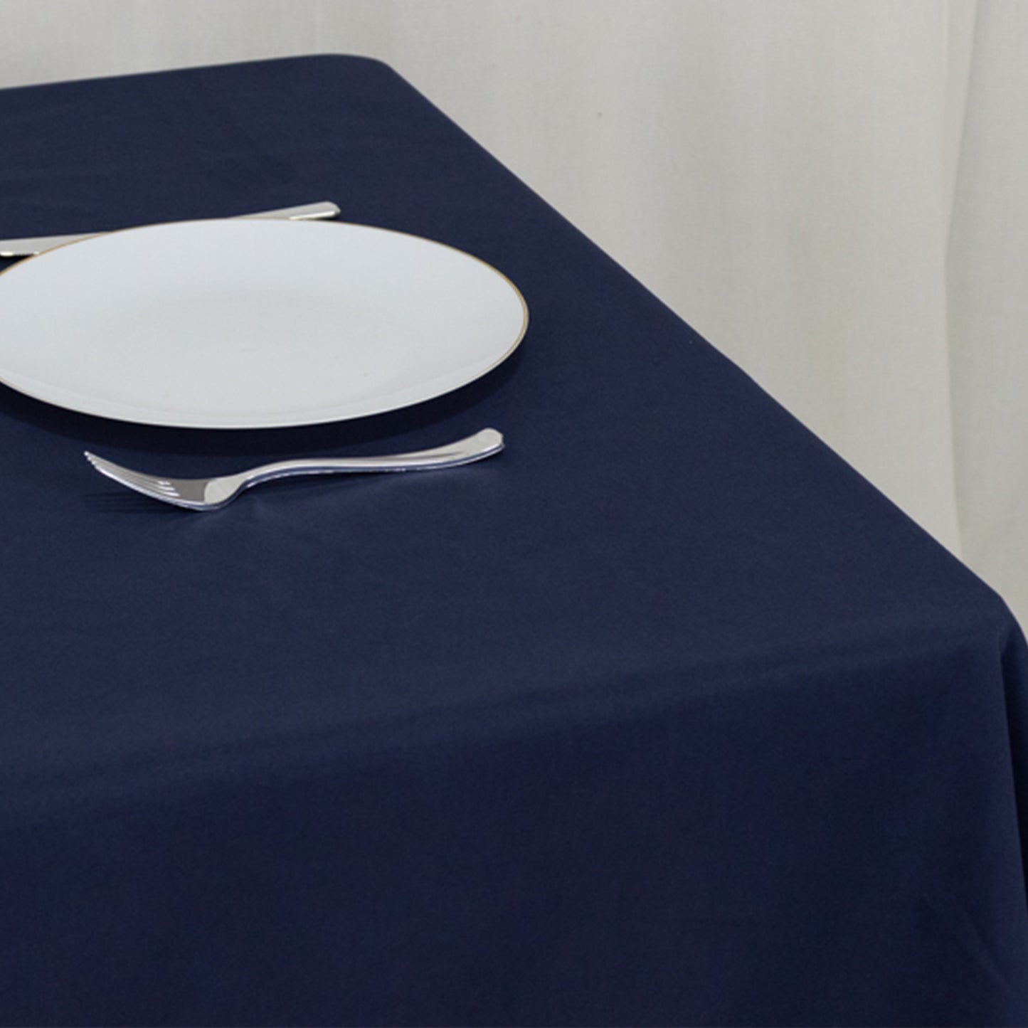 54"x54" Navy Blue Cotton Blend Square Tablecloth