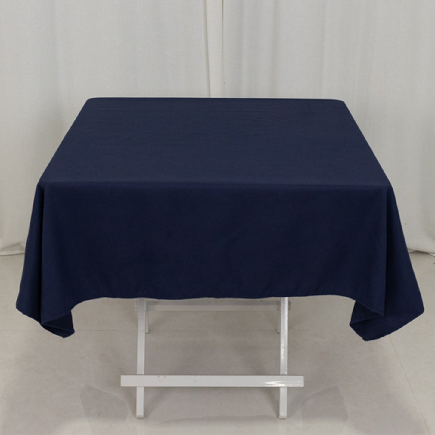 54"x54" Navy Blue Cotton Blend Square Tablecloth