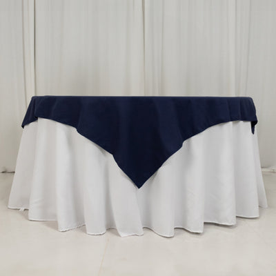 Polished Elegance with Navy Blue Cotton Blend Table Overlay