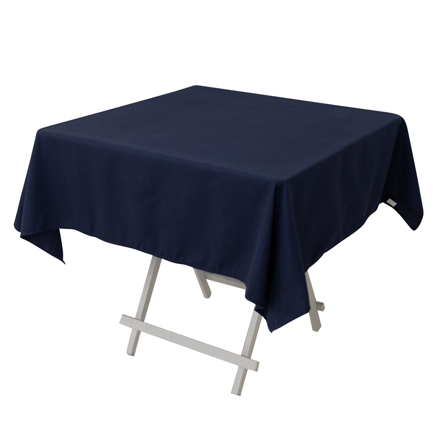 54"x54" Navy Blue Cotton Blend Square Tablecloth