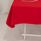 54"x54" Red Cotton Blend Square Table Overlay