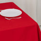 54"x54" Red Cotton Blend Square Table Overlay