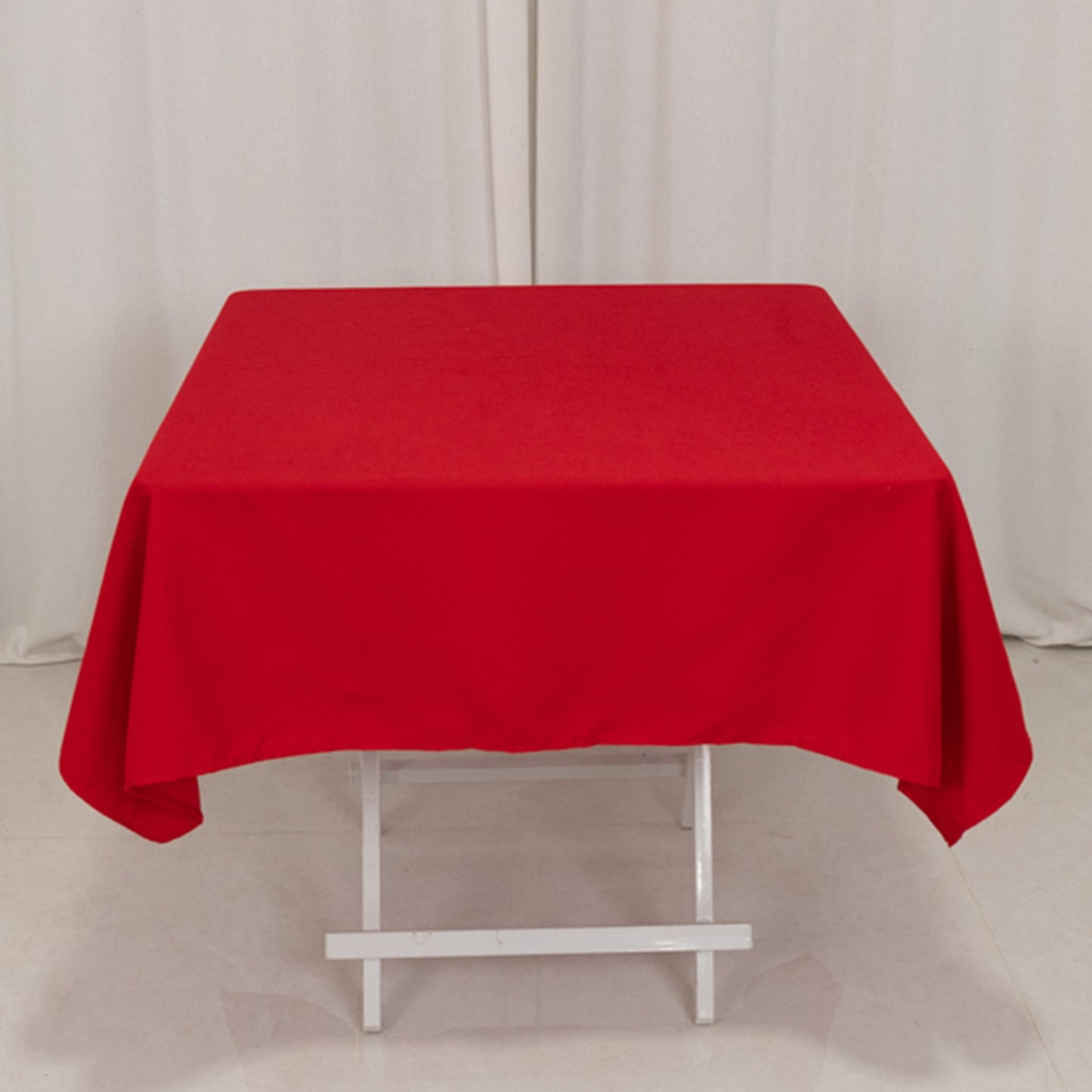 54"x54" Red Cotton Blend Square Tablecloth