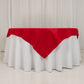 54"x54" Red Cotton Blend Square Table Overlay