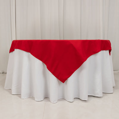 Polished Elegance with Red Cotton Blend Table Overlay