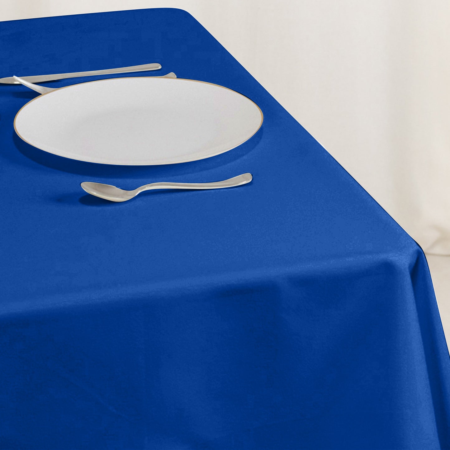 54"x54" Royal Blue Cotton Blend Square Tablecloth