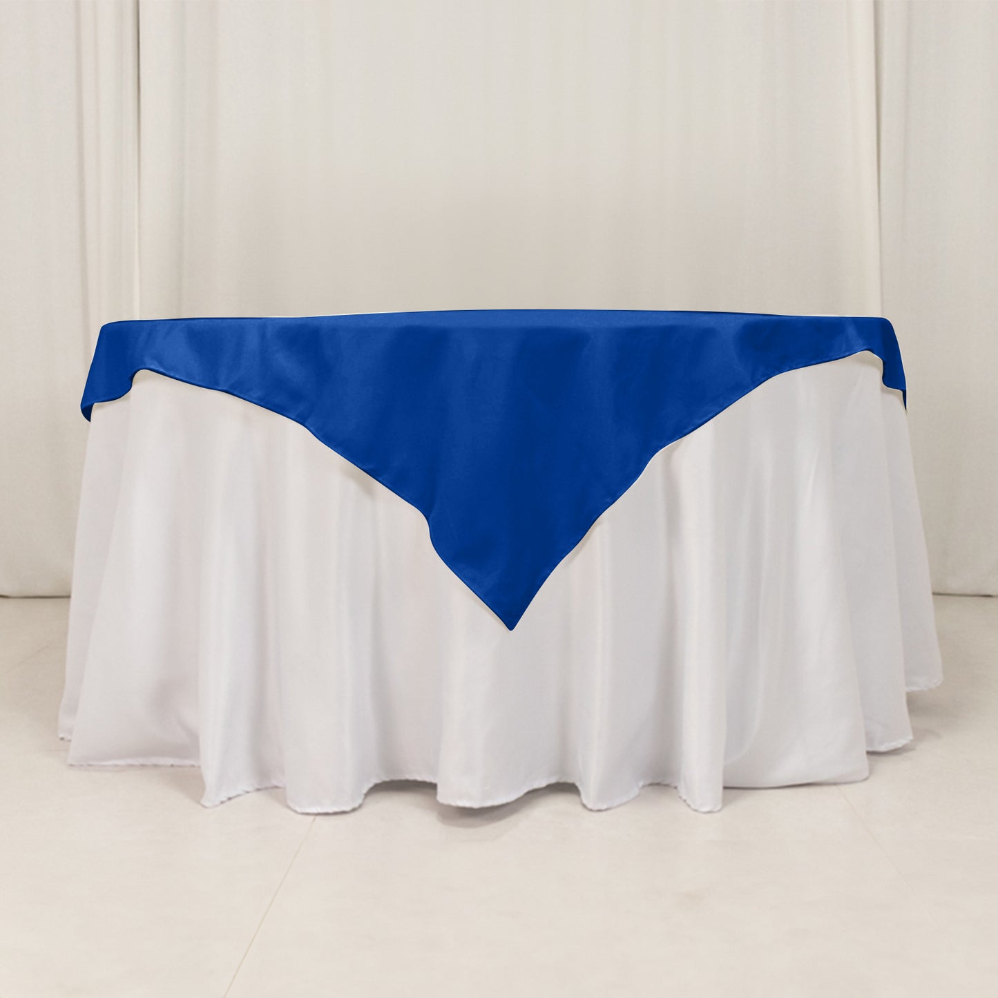 54"x54" Royal Blue Cotton Blend Square Table Overlay